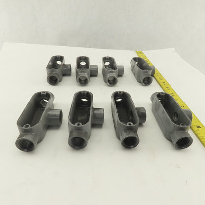 1/2" Trade Threaded Aluminum Conduit T Body Lot of 8