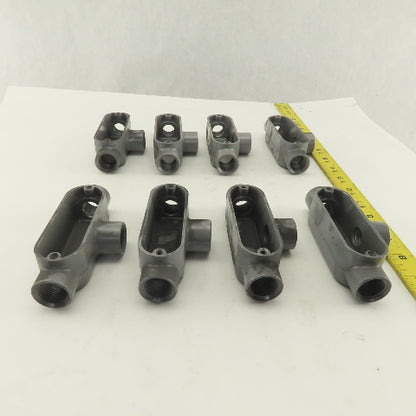 1/2" Trade Threaded Aluminum Conduit T Body Lot of 8