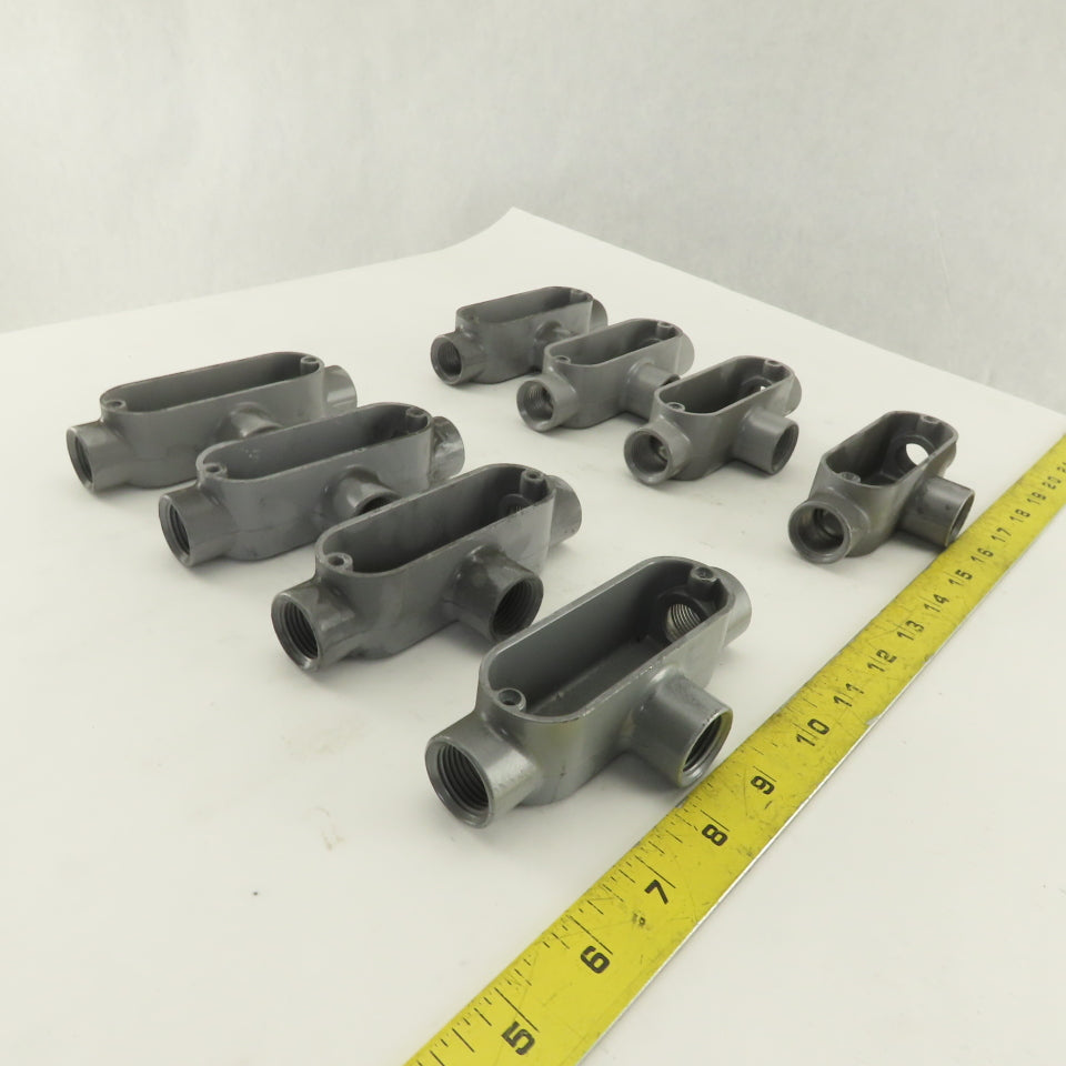 1/2" Trade Threaded Aluminum Conduit T Body Lot of 8