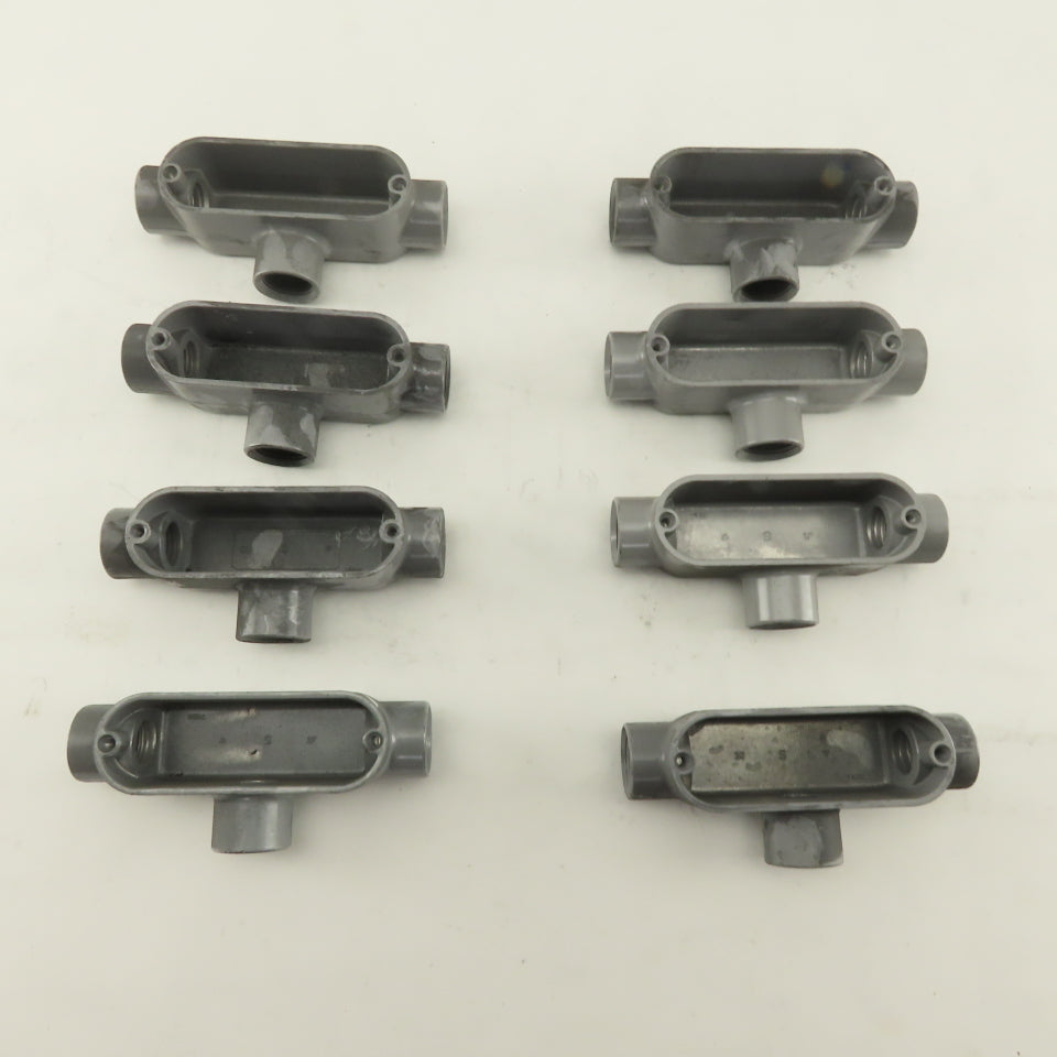 1/2" Trade Threaded Aluminum Conduit T Body Lot of 8