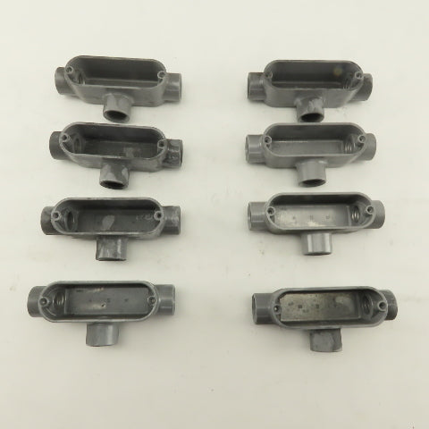 1/2" Trade Threaded Aluminum Conduit T Body Lot of 8
