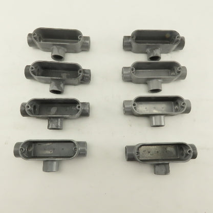 1/2" Trade Threaded Aluminum Conduit T Body Lot of 8