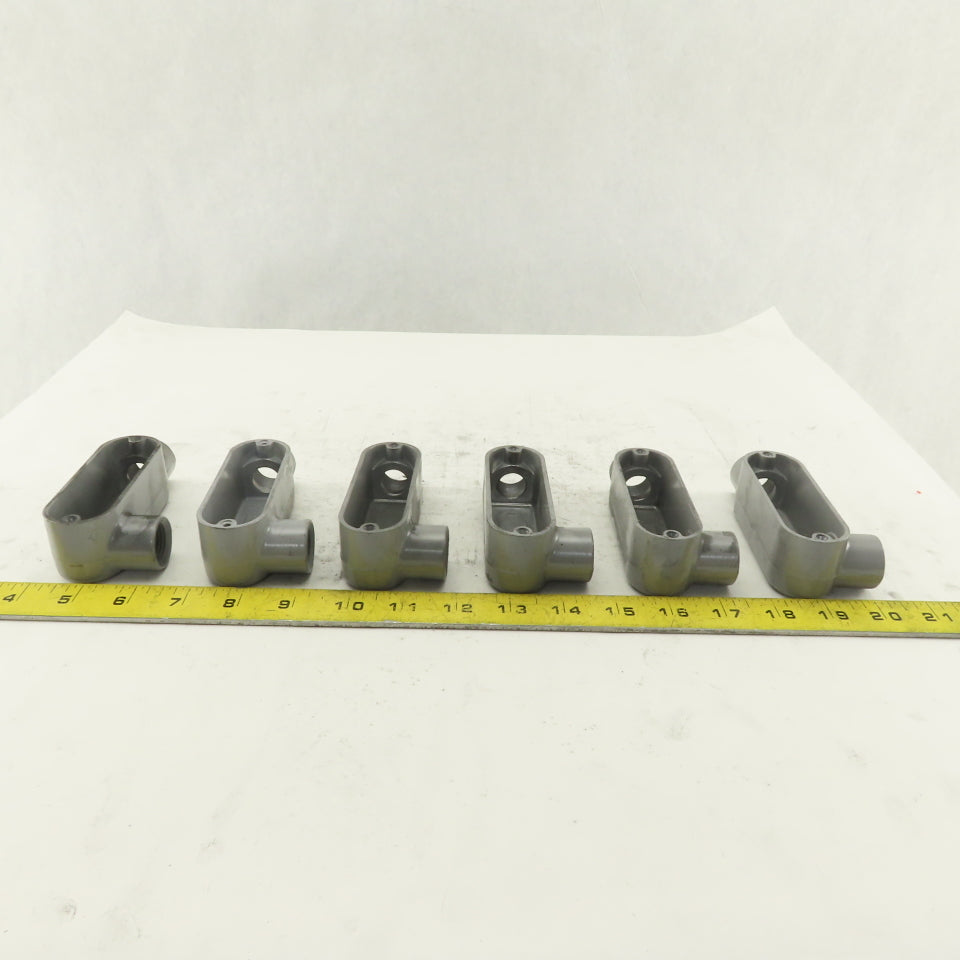 1/2" Trade Threaded Aluminum Conduit LR Body Lot of 6