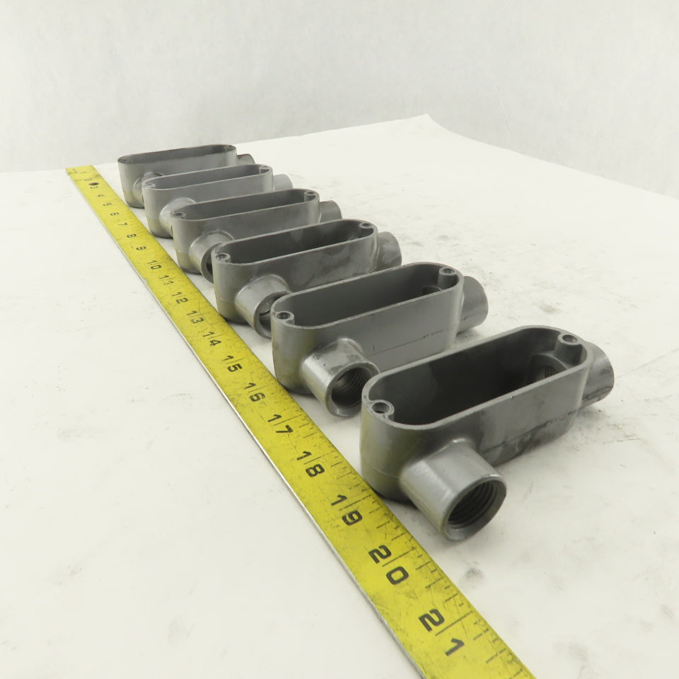 1/2" Trade Threaded Aluminum Conduit LR Body Lot of 6