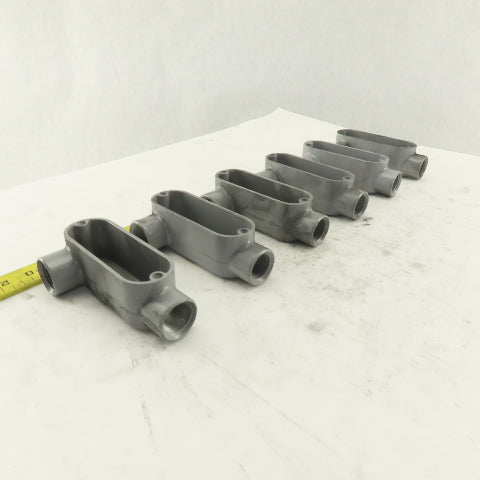 1/2" Trade Threaded Aluminum Conduit LR Body Lot of 6