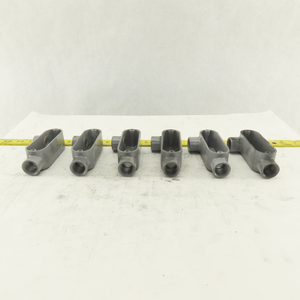 1/2" Trade Threaded Aluminum Conduit LR Body Lot of 6