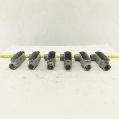 1/2" Trade Threaded Aluminum Conduit LR Body Lot of 6