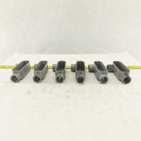 1/2" Trade Threaded Aluminum Conduit LR Body Lot of 6