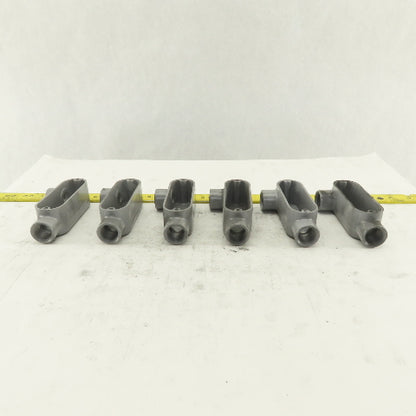1/2" Trade Threaded Aluminum Conduit LR Body Lot of 6