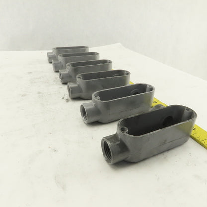 1/2" Trade Threaded Aluminum Conduit LR Body Lot of 6