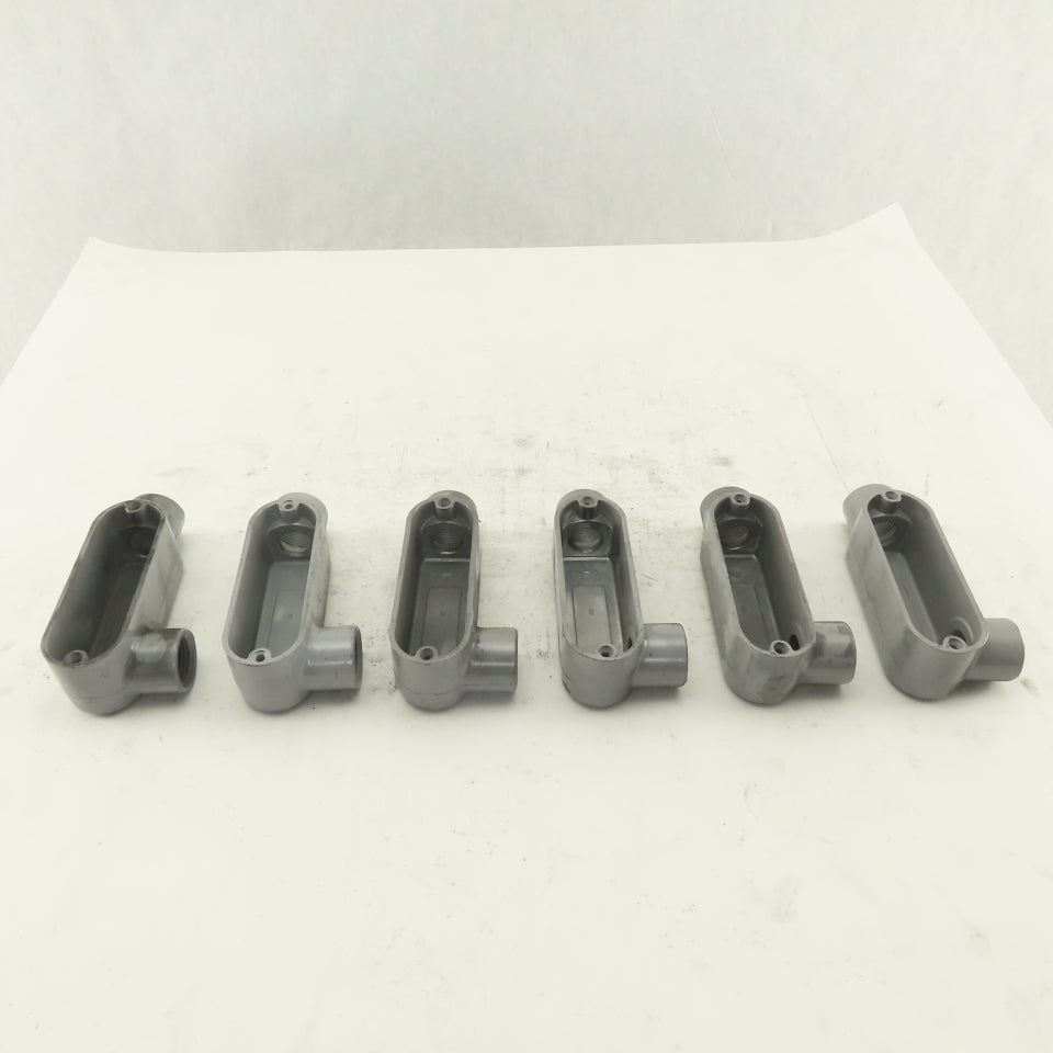 1/2" Trade Threaded Aluminum Conduit LR Body Lot of 6