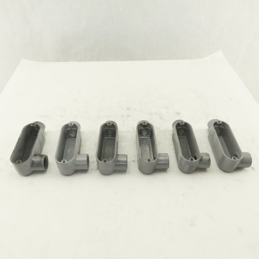1/2" Trade Threaded Aluminum Conduit LR Body Lot of 6