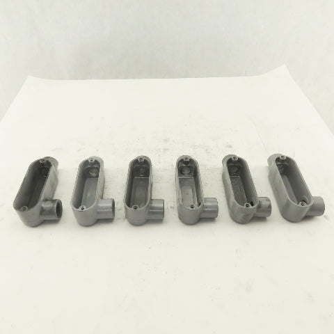 1/2" Trade Threaded Aluminum Conduit LR Body Lot of 6