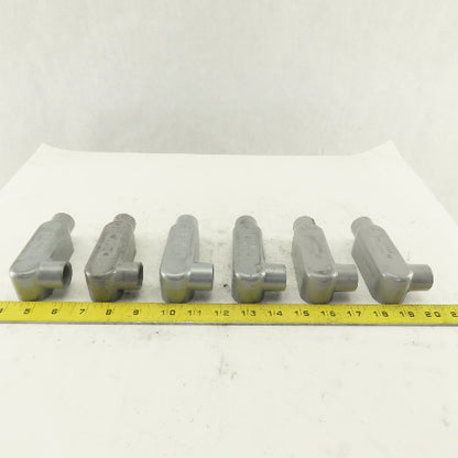 1/2" Trade Threaded Aluminum Conduit LL Body Lot of 6