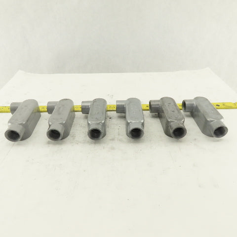 1/2" Trade Threaded Aluminum Conduit LL Body Lot of 6