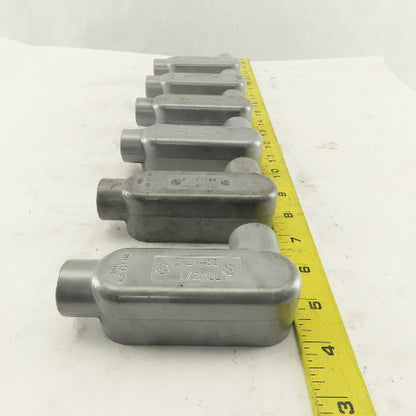 1/2" Trade Threaded Aluminum Conduit LL Body Lot of 6