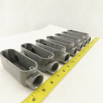 3/4" Trade Threaded Aluminum Conduit LL Body Lot of 7