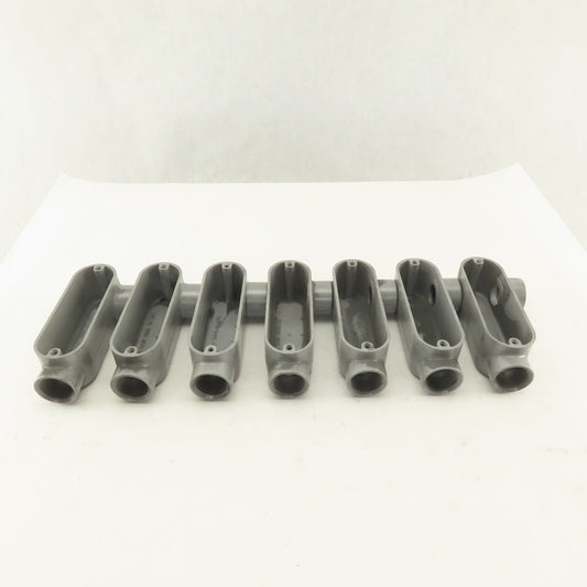 3/4" Trade Threaded Aluminum Conduit LL Body Lot of 7