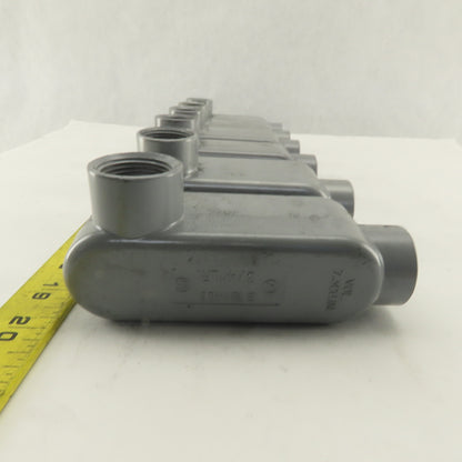 3/4" Trade Threaded Aluminum Conduit LR Body Lot of 6