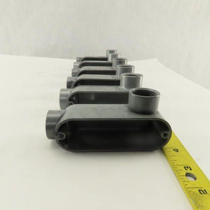 3/4" Trade Threaded Aluminum Conduit LR Body Lot of 6