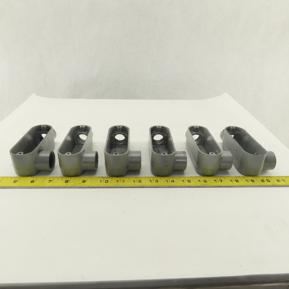 3/4" Trade Threaded Aluminum Conduit LR Body Lot of 6