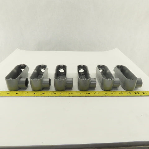 3/4" Trade Threaded Aluminum Conduit LR Body Lot of 6