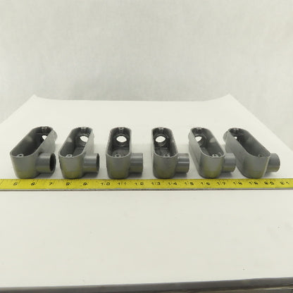 3/4" Trade Threaded Aluminum Conduit LR Body Lot of 6
