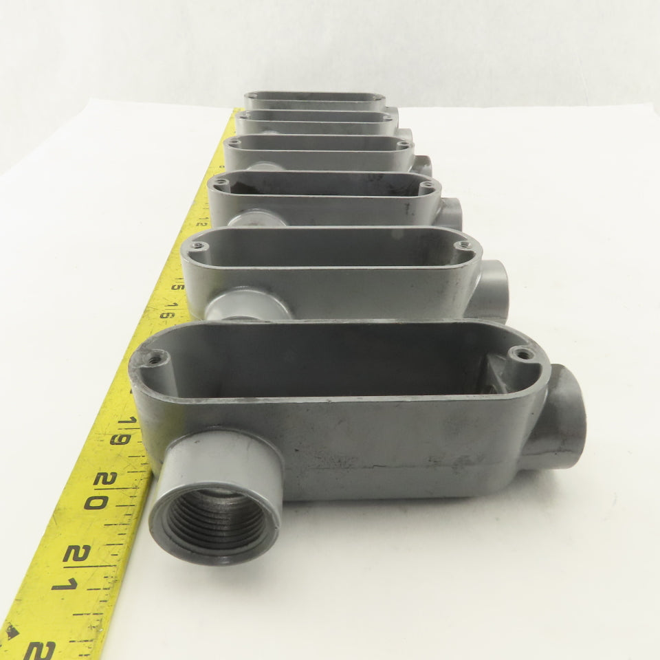 3/4" Trade Threaded Aluminum Conduit LR Body Lot of 6