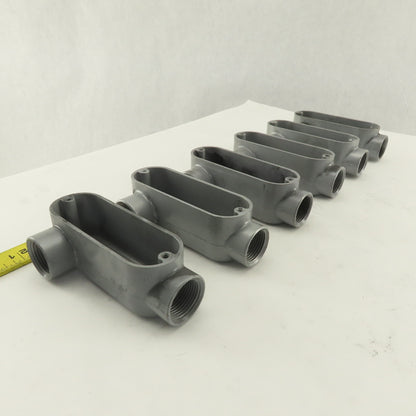 3/4" Trade Threaded Aluminum Conduit LR Body Lot of 6