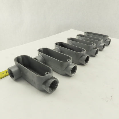 3/4" Trade Threaded Aluminum Conduit LR Body Lot of 6