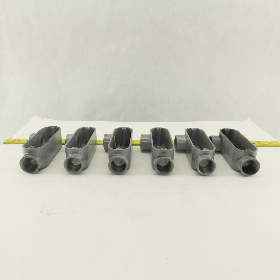 3/4" Trade Threaded Aluminum Conduit LR Body Lot of 6