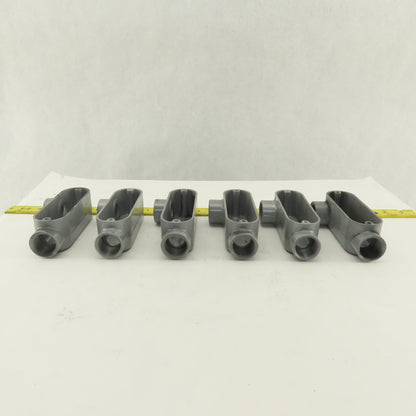 3/4" Trade Threaded Aluminum Conduit LR Body Lot of 6