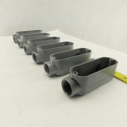 3/4" Trade Threaded Aluminum Conduit LR Body Lot of 6