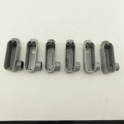 3/4" Trade Threaded Aluminum Conduit LR Body Lot of 6
