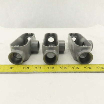 3/4" Trade Threaded Aluminum Conduit T Body Lot of 3