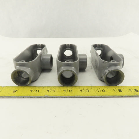 3/4" Trade Threaded Aluminum Conduit T Body Lot of 3