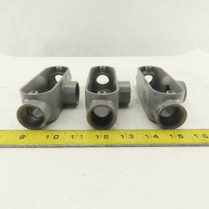 3/4" Trade Threaded Aluminum Conduit T Body Lot of 3