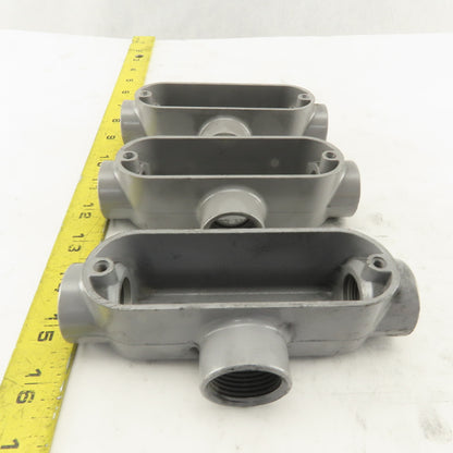 3/4" Trade Threaded Aluminum Conduit T Body Lot of 3