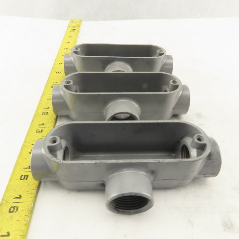 3/4" Trade Threaded Aluminum Conduit T Body Lot of 3