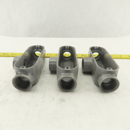 3/4" Trade Threaded Aluminum Conduit T Body Lot of 3