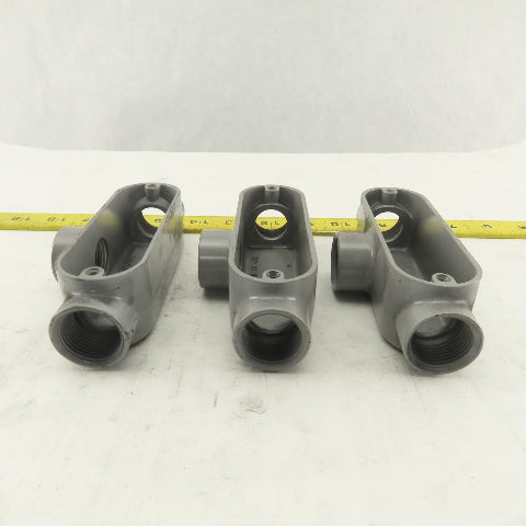 3/4" Trade Threaded Aluminum Conduit T Body Lot of 3