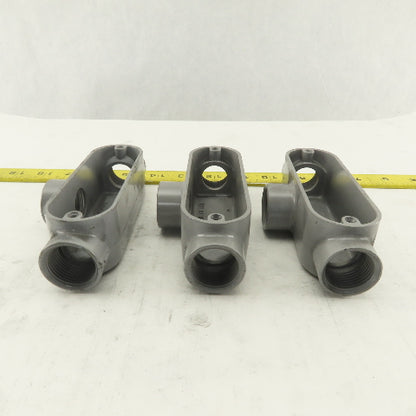 3/4" Trade Threaded Aluminum Conduit T Body Lot of 3
