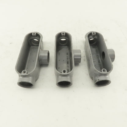 3/4" Trade Threaded Aluminum Conduit T Body Lot of 3