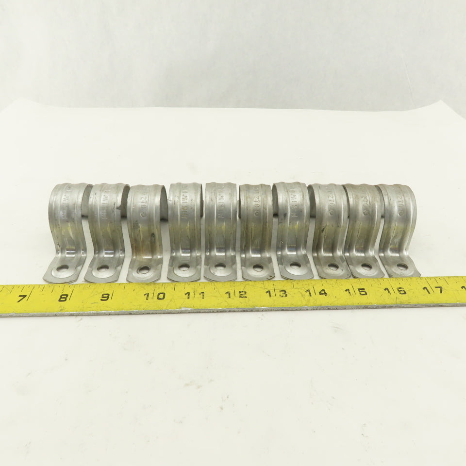 Minerallac 270 1-1/4" Two -Hole Strap Clamp Zinc Plated Lot of 10