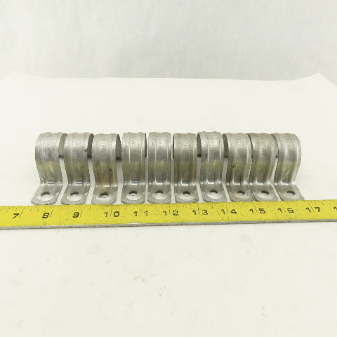 Minerallac 270 1-1/4" Two -Hole Strap Clamp Zinc Plated Lot of 10