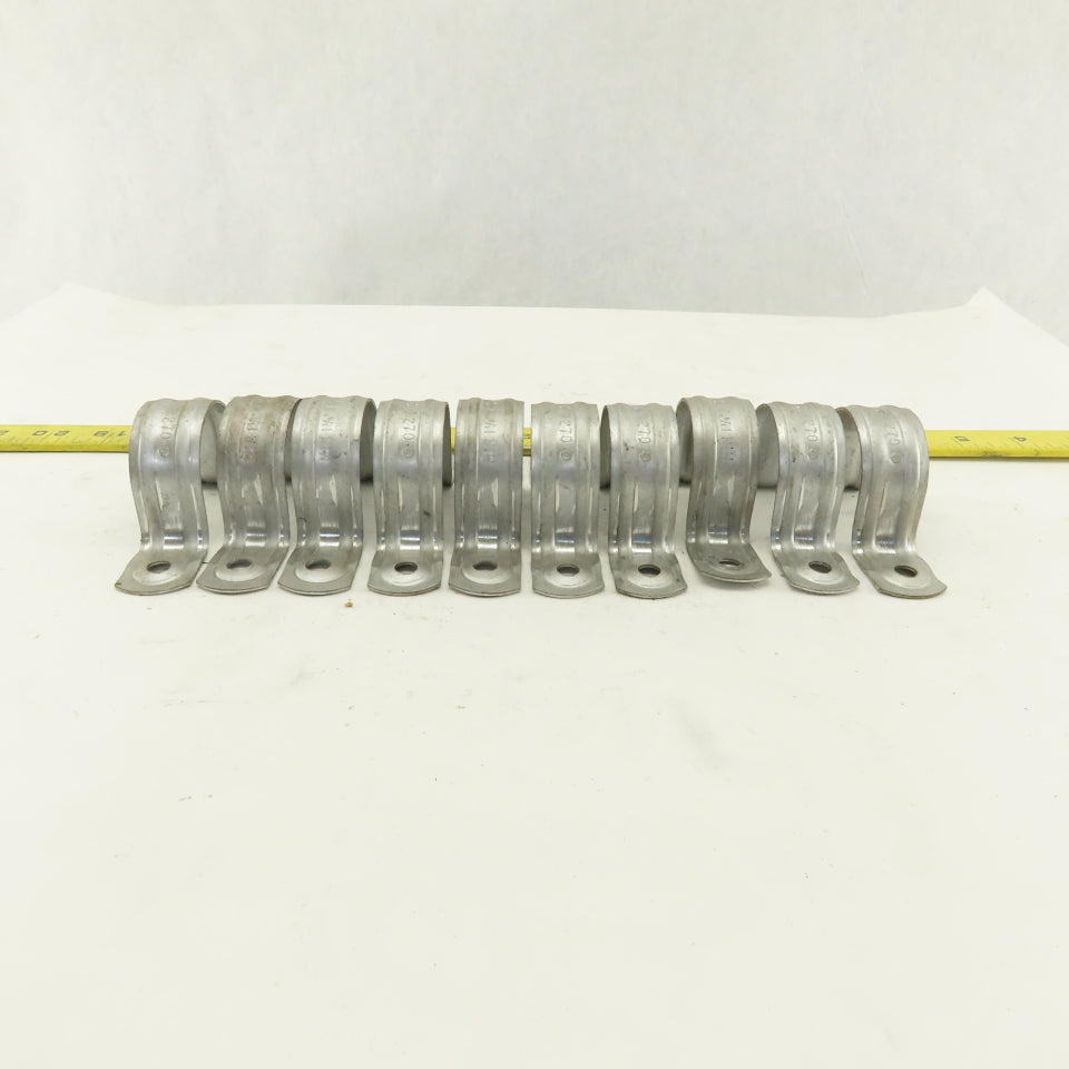 Minerallac 270 1-1/4" Two -Hole Strap Clamp Zinc Plated Lot of 10