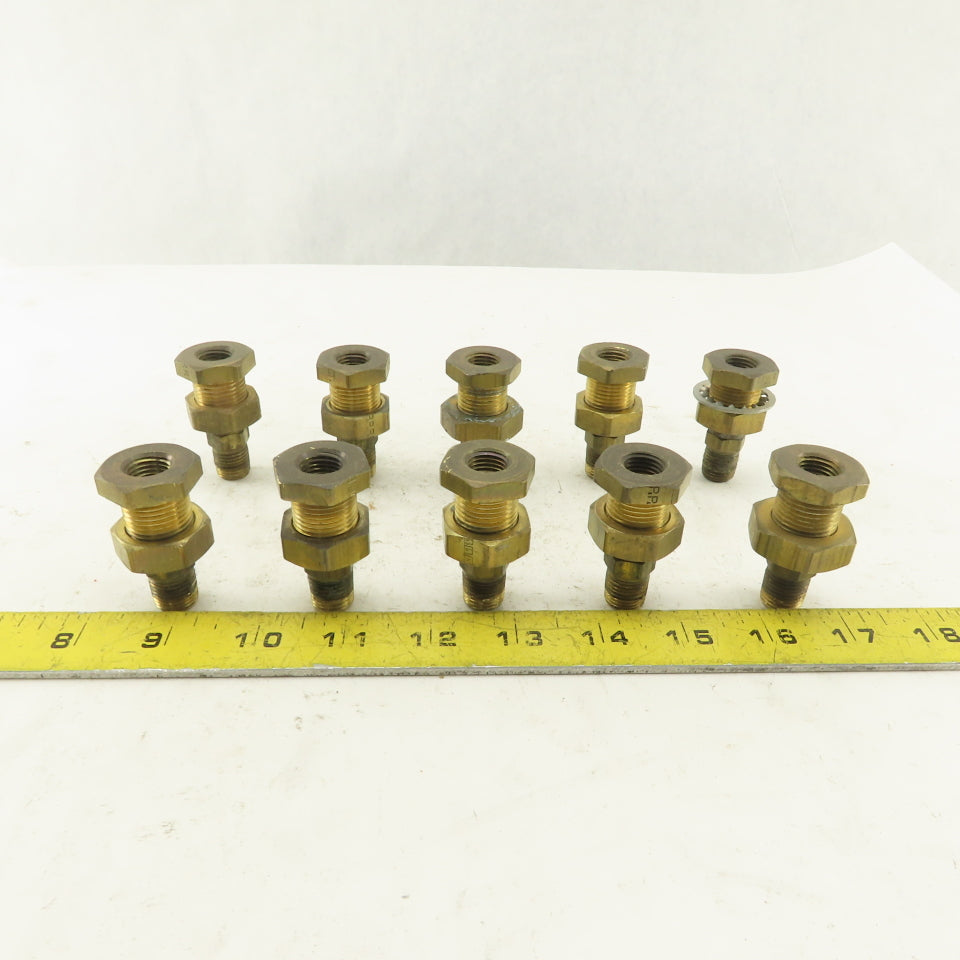 1/4" Brass Female Bulkhead Anchor Coupling Fitting Lot Of 10