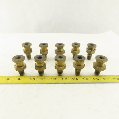 1/4" Brass Female Bulkhead Anchor Coupling Fitting Lot Of 10