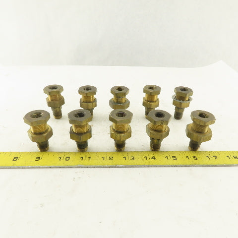 1/4" Brass Female Bulkhead Anchor Coupling Fitting Lot Of 10