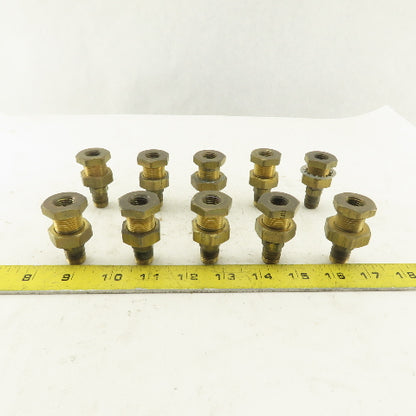 1/4" Brass Female Bulkhead Anchor Coupling Fitting Lot Of 10
